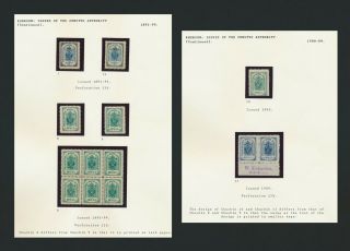 Russia Zemstvo Stamps 1891 - 1909 Kherson 7/11 Inc Blk 6 Of Ch 9 & 7 Signed Fabe