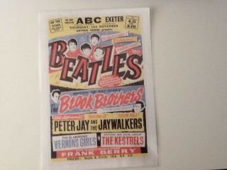 Signed A4 Size Laminated Poster From The Beatles Appearance At The Abc Exeter