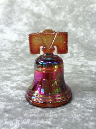 Joe St.  Clair Iridescent Amberina Carnival Glass Liberty Bell 1976 Bicentennial