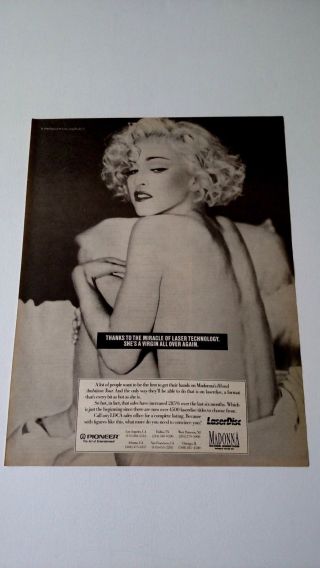 Madonna She Is A Virgin All Over Again.  Rare Print Promo Poster Ad