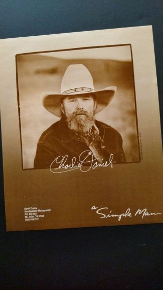 Charlie Daniels.  A Simple Man 1989 Promo Poster Ad