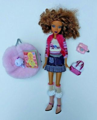 My Scene Barbie Un - Fur - Gettable Madison (westley) Doll,  Phone,  Purse,  Chair,  Etc