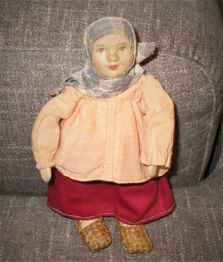 Antique 1920’s Russian Stockinette Cloth Doll - Made In Soviet Union