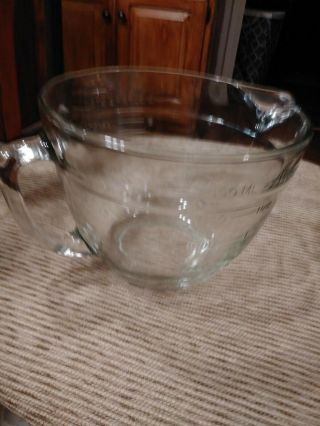 Old Anchor Hocking Fire King 8 Cup 2 Quart Clear Glass Measuring Bowl