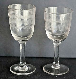 Antique Glasses Sherry Port Glasses Cut Glass Lady Hamilton Pall Mall Cut Glass