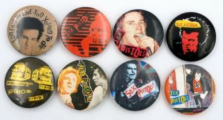 Sex Pistols Button Badges 8 X Vintage And Newer Pin Badges Punk Sid Vicious