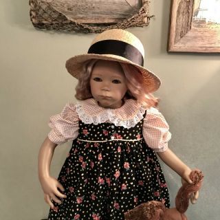 Morning Chores Dress And Hat Set 27 - 28 Inch For Lunna A Himstedt Doll