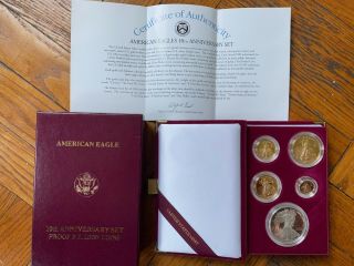 1995 - W American Eagle 10th Anniversary Gold & Silver Proof Set