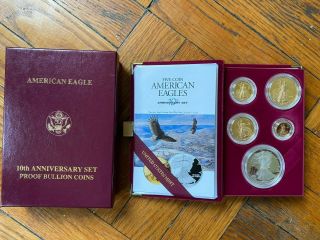 1995 - W American Eagle 10th Anniversary Gold & Silver Proof Set 2
