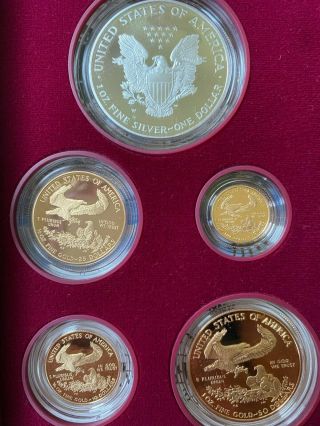 1995 - W American Eagle 10th Anniversary Gold & Silver Proof Set 3