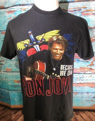 Bon Jovi Because We Can 2013 Concert World Tour T - Shirt 2 - Sided Tee Men 