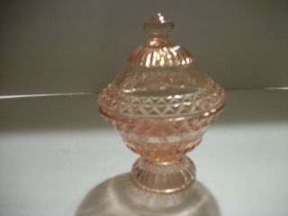 Pink Depression Glass Relish Nut Candy Dish With Lid