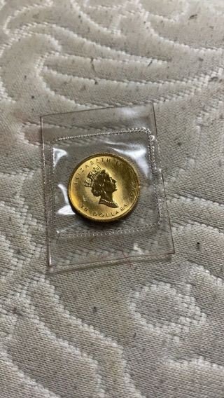 1997 Canada Gold Maple Leaf 1/4 Oz.  9999 Fine Gold 10 Dollars In Plastic