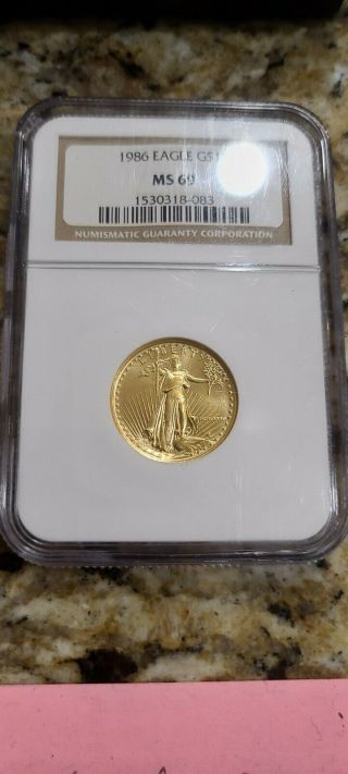 1986 Us 1/4 Oz Gold American Eagle $10 Ngc Ms69,  Unc Bu First Year Of Issue Coin