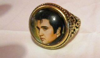 Elvis Presley Antique Gold Plated Resizable Ring.
