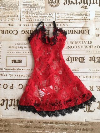For Evangeline Ghastly Doll Tonner Parnilla Angelique Wilde Red Lace Dress Only