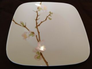 Corelle Corning Vitrelle Cherry Blossom Square Dinner Plate 10 1/2 "
