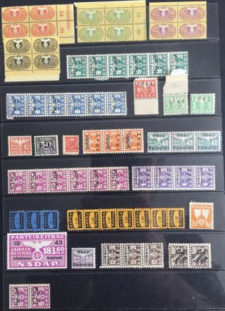 Germany Third Reich 1933 - 1945 Nazi Party Stamps Unlisted Mnh/mlh