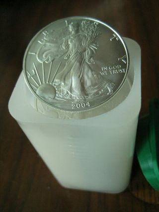 2004 Roll Of 20 - 1 Oz.  999 Fine Silver American Eagles Bu