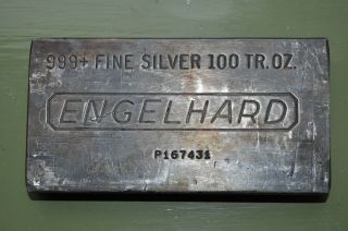 Engelhard 100 Troy Oz.  999,  Silver Bar P Series Scarce Machine Finished