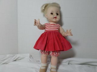 Vintage 13 " Madame Alexander Vinyl Doll With Clothes And Shoes 1961