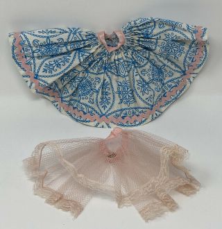 Vintage Little Miss Nancy Ann Doll Tagged Turquoise Blue Pink Circle Skirt Slip