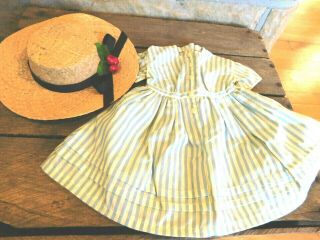 Retired American Girl Kirsten Summer Dress And Straw Hat Pleasant Company