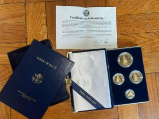 1988 American Eagle Gold Bullion 4 Coin Proof Set Og Box &