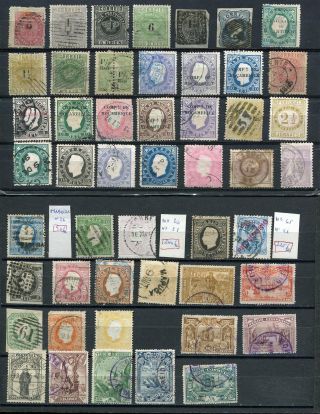 Au316) Portugal And Colonies Classic Stamps On 2 Pages Mostly Overprint Vf