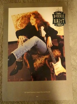 Bonnie Raitt Luck Of The Draw Capitol Records Store Poster Double - Sided