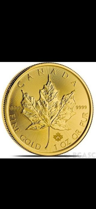 Canada Gold Maple Leaf - 1 oz - $50 -.  9999 Fine - Random Year 2