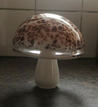 Wedgwood Glass Mushroom Paperweight Tortoiseshell Made In England