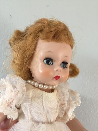 Vintage Madame Alexander Kins Wendy Doll Bent Knee Bride Dress 1950’s 2