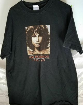 Jim Morrison 1943 - 1971 The Doors Black Shirt Top Adult Large