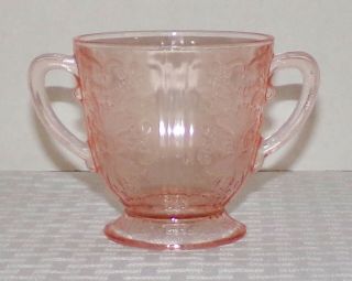 1930 - 1936 Macbeth - Evans Glass Co.  American Sweetheart Pink Open Sugar Bowl - Exc