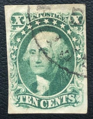 Us Stamp 15 10c Washington Green Type Iii Vf/xf Hinged