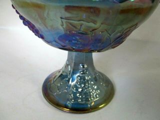 Indiana Blue Iridescent Carnival Glass candle holder 3