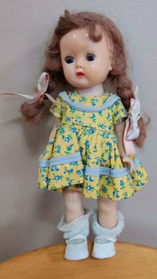 Vintage Nancy Ann Storybook 8 " Muffie Walker Doll - 1955 Straight Leg Sleep Eyes