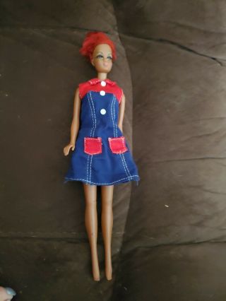 Vintage Mattel Barbie Black Julia Twist And Turn Japan 1966 Red Hair