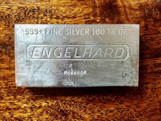 Englehard 100 Troy Oz.  999 Fine Silver Bar P066506