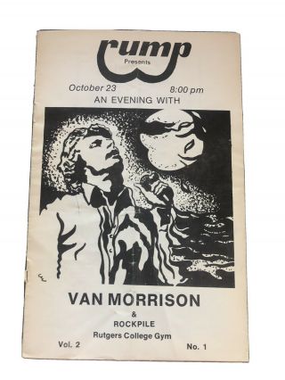 Van Morrison 1978 Concert Flyer Program Rutgers College
