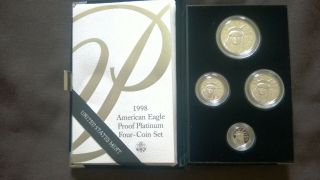 1998 - W Proof Platinum American Eagle 4 Coin Set - And Certificate