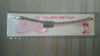 Vintage 1956 Elvis Presley Enterprises Small Dog Tag Bracelet On Card