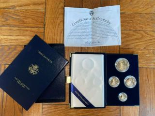 2002 American Eagle Gold Bullion 4 Coin Proof Set Og Box &