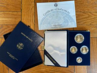 1997 American Eagle Gold Bullion 4 Coin Proof Set Og Box &