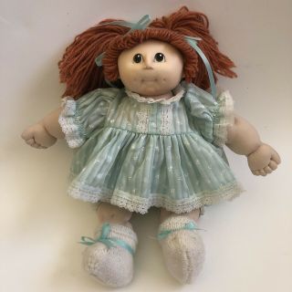 1984 Cabbage Patch Kid Red Head/green Eyes Mouth Dimples Girl Doll