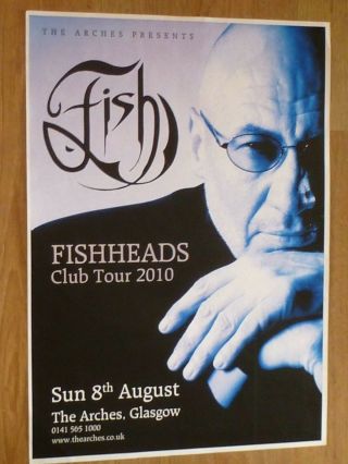Fish (marillion) Live Music Memorabilia Glasgow Aug.  2010 Tour Concert Gig Poster