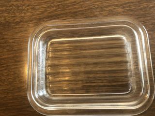 Vintage Pyrex Ribbed Refrigerator Dish Lid 4 1/4” X 3 5/8” Clear Glass