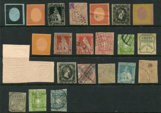 Italian States Reprint Forgery Lot 24 Stamps