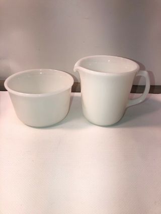 Pyrex Corelle Solid White Creamer And Sugar Bowl Microwave Safe